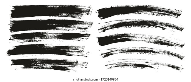 Flat Paint Brush Thin Long & Curved Background Mix High Detail Abstract Vector Background Mix Set 