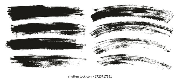 Flat Paint Brush Thin Long & Curved Background Mix High Detail Abstract Vector Background Mix Set 