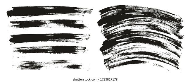 Flat Paint Brush Thin Long & Curved Background Mix High Detail Abstract Vector Background Mix Set 