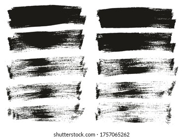 Flat Paint Brush Thin Long Background High Detail Abstract Vector Background Set 
