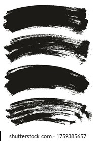 Flat Paint Brush Thin Long Curved Background High Detail Abstract Vector Background Set 