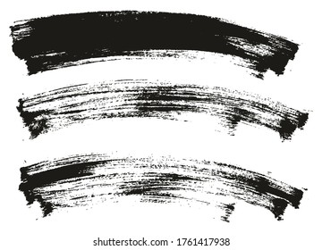 Flat Paint Brush Thin Long Curved Background High Detail Abstract Vector Background Set 