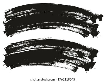 Flat Paint Brush Thin Long Curved Background High Detail Abstract Vector Background Set 