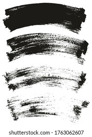 Flat Paint Brush Thin Long Curved Background High Detail Abstract Vector Background Set 