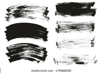 Pincel de pintura plana Pincel delgado de fondo largo y curvo Mezcla de fondo de alto detalle Resumen conjunto de mezcla de fondo de vectores 