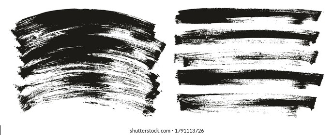 Pincel de pintura plana Pincel delgado de fondo largo y curvo Mezcla de fondo de alto detalle Resumen conjunto de mezcla de fondo de vectores 