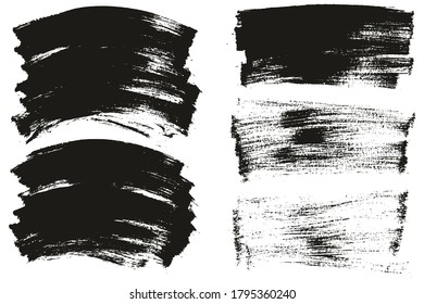 Flat Paint Brush Thin Long & Curved Background Mix High Detail Abstract Vector Background Mix Set 