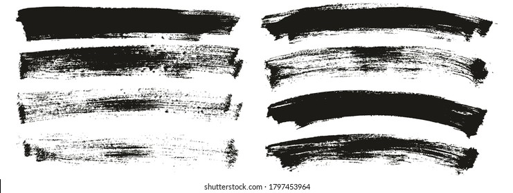 Flat Paint Brush Thin Long & Curved Background Mix High Detail Abstract Vector Background Mix Set 