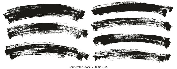 Pincel plano Pincel de fondo curvo delgado Mezcla de fondo curvo alto detalle Resumen conjunto de mezcla de fondo de vectores 