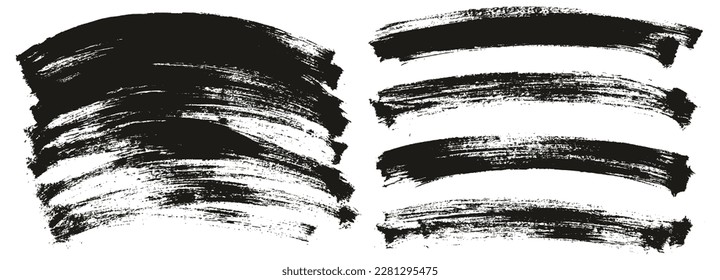 Flat Paint Brush Thin Long Curved Background Mix High Detail Abstract Vector Background Mix Set 