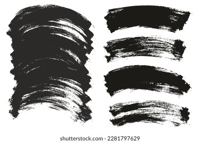 Flat Paint Brush Thin Long Curved Background Mix High Detail Abstract Vector Background Mix Set 