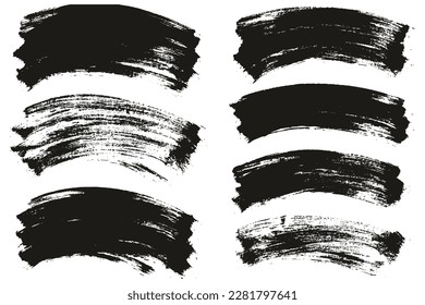 Flat Paint Brush Thin Long Curved Background Mix High Detail Abstract Vector Background Mix Set 