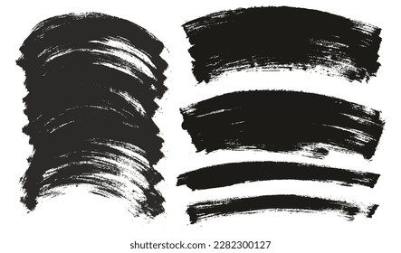Flat Paint Brush Thin Long Curved Background Mix High Detail Abstract Vector Background Mix Set 