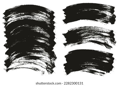 Pincel plano Pincel de fondo curvo delgado Mezcla de fondo curvo alto detalle Resumen conjunto de mezcla de fondo de vectores 