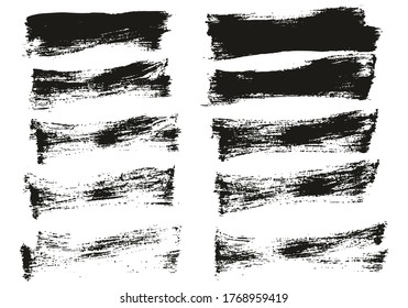 Flat Paint Brush Thin Short Background High Detail Abstract Vector Background Set 