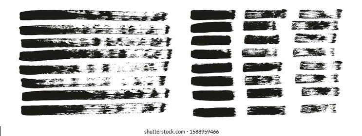 Flat Paint Brush Thin Straight Lines High Detail Abstract Vector Background Set 4359