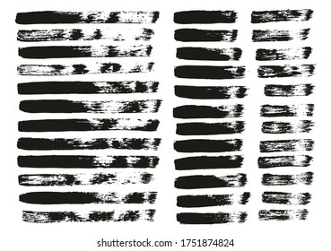 Flat Paint Brush Thin Straight Lines High Detail Abstract Vector Background Mix Set 