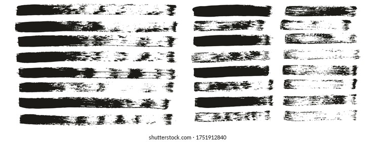 Flat Paint Brush Thin Straight Lines High Detail Abstract Vector Background Mix Set 