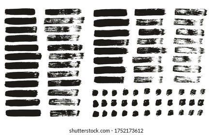 Flat Paint Brush Thin Straight Lines High Detail Abstract Vector Background Mix Set 