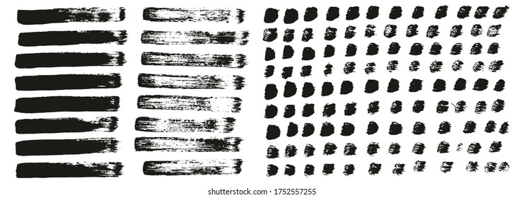 Flat Paint Brush Thin Straight Lines High Detail Abstract Vector Background Mix Set 