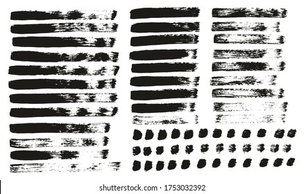 Flat Paint Brush Thin Straight Lines High Detail Abstract Vector Background Mix Set 