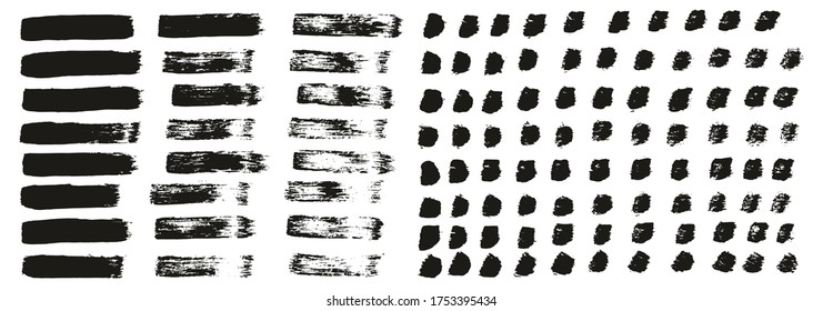 Flat Paint Brush Thin Straight Lines High Detail Abstract Vector Background Mix Set 