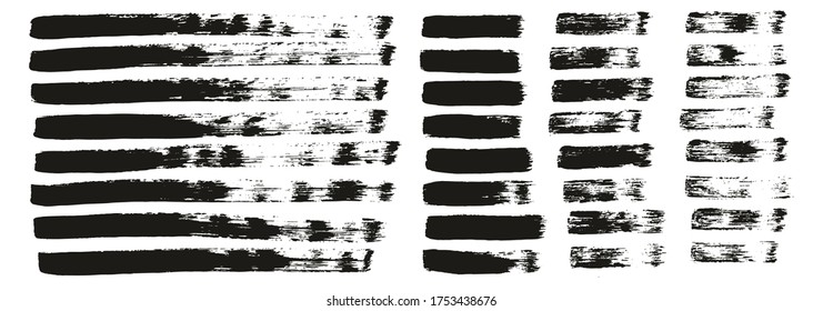 Flachpinsel, dünn, glatt, Linien, abstraktes, abstraktes Vektorhintergrund-Mix-Set 