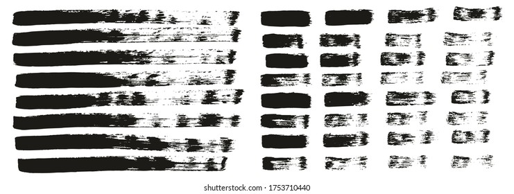 Flat Paint Brush Thin Straight Lines High Detail Abstract Vector Background Mix Set 