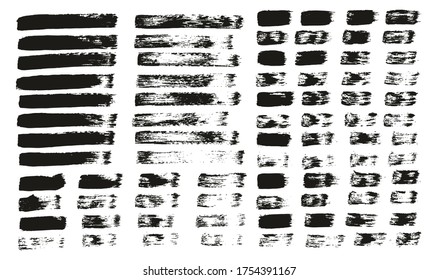 Flat Paint Brush Thin Straight Lines High Detail Abstract Vector Background Mix Set 
