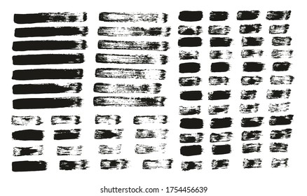 Flat Paint Brush Thin Straight Lines High Detail Abstract Vector Background Mix Set 
