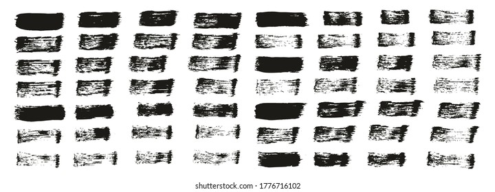 Flat Paint Brush Thin Straight Lines High Detail Abstract Vector Background Set 