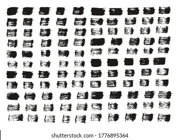 Flat Paint Brush Thin Straight Lines High Detail Abstract Vector Background Set 