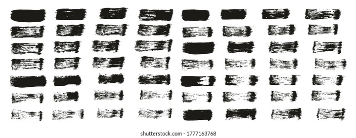 Flat Paint Brush Thin Straight Lines High Detail Abstract Vector Background Set 
