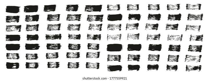 Flat Paint Brush Thin Straight Lines High Detail Abstract Vector Background Set 