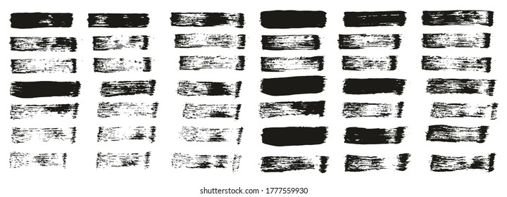 Flat Paint Brush Thin Straight Lines High Detail Abstract Vector Background Set 