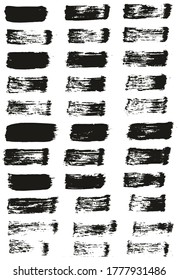 Flat Paint Brush Thin Straight Lines High Detail Abstract Vector Background Set 