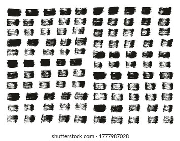 Flat Paint Brush Thin Straight Lines High Detail Abstract Vector Background Set 