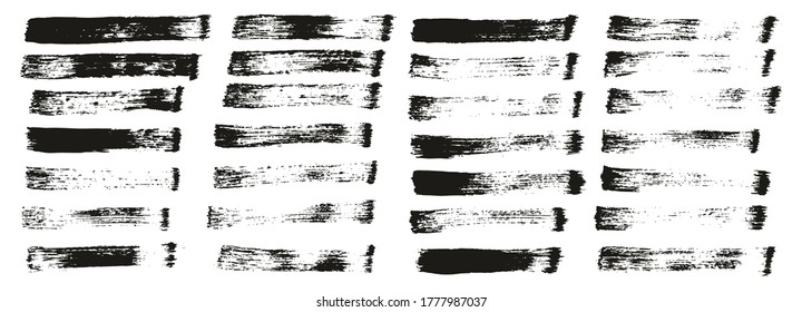 Flat Paint Brush Thin Straight Lines High Detail Abstract Vector Background Set 