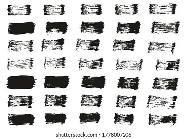 Flat Paint Brush Thin Straight Lines High Detail Abstract Vector Background Set 