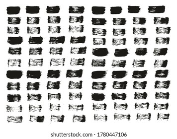 Flat Paint Brush Thin Straight Lines High Detail Abstract Vector Background Set 
