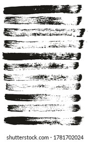 Flat Paint Brush Thin Straight Lines High Detail Abstract Vector Background Set 