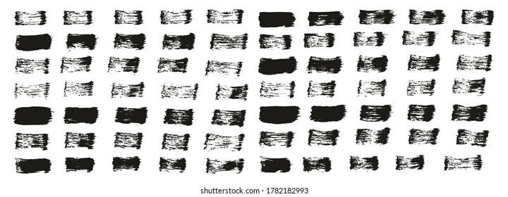 Flat Paint Brush Thin Straight Lines High Detail Abstract Vector Background Set 