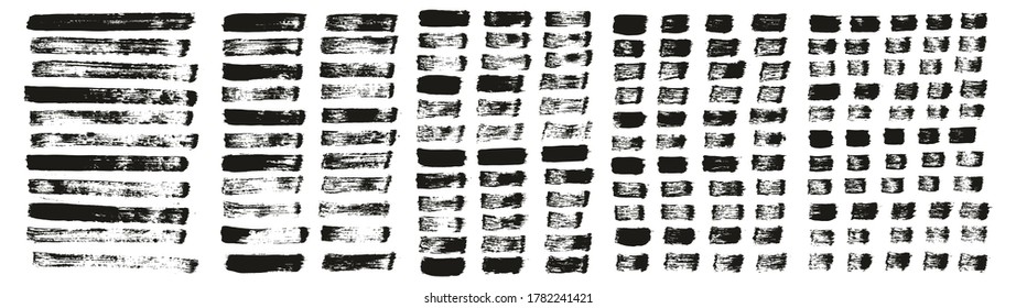 Flat Paint Brush Thin Straight Lines High Detail Abstract Vector Background Mega Set 
