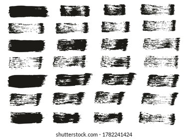 Flat Paint Brush Thin Straight Lines High Detail Abstract Vector Background Set 