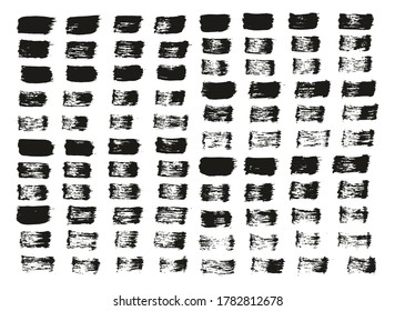 Flat Paint Brush Thin Straight Lines High Detail Abstract Vector Background Set 