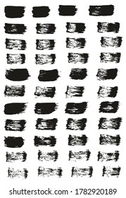 Flat Paint Brush Thin Straight Lines High Detail Abstract Vector Background Set 