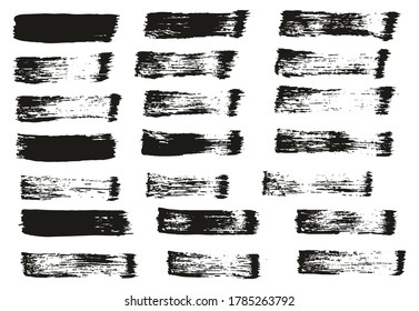 Flat Paint Brush Thin Straight Lines High Detail Abstract Vector Background Set 