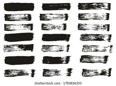 Flachpinsel, dünn, glatt Linien, abstraktes, abstraktes Vektorhintergrundsatz-Set 