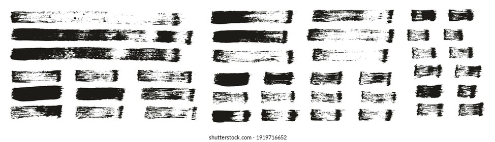 Flat Paint Brush Thin Straight Lines High Detail Abstract Vector Background Set 
