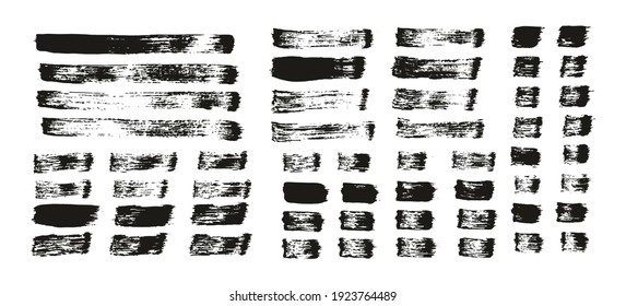 Flat Paint Brush Thin Straight Lines High Detail Abstract Vector Background Set 